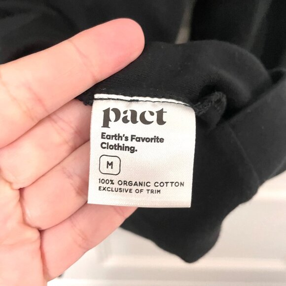 Pact Organic Cotton Airplane Button Tunic Black Size M - Picture 4 of 6